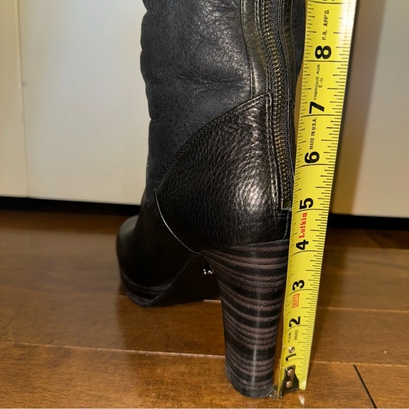 UGG Over The Knee Boots In Black Leather And Suede - Picture 11 of 16